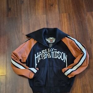 Harley-Davidson Women's Black and Orange Bomber Jacket